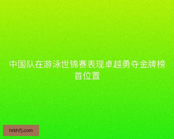 中国队在游泳世锦赛表现卓越勇夺金牌榜首位置